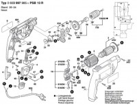 Bosch 0 603 997 985 Psb 13 R Percussion Drill 230 V / Eu Spare Parts